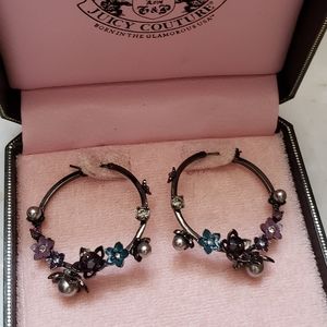Juicy couture midnight garden hoops